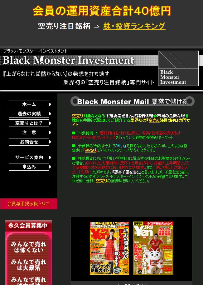 ブラックモンスターインベストメントのサイトキャプチャー画像